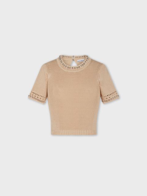 rabanne CROCHET TOP WITH PEARLS