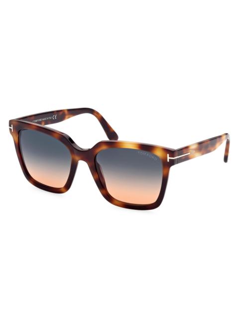 TOM FORD Women's Selby 55MM Square Sunglasses - Brown