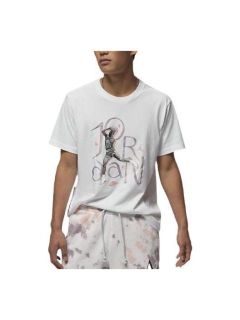 Air Jordan Round Neck Pullover Short Sleeve T-Shirt Men's White DM1457-100