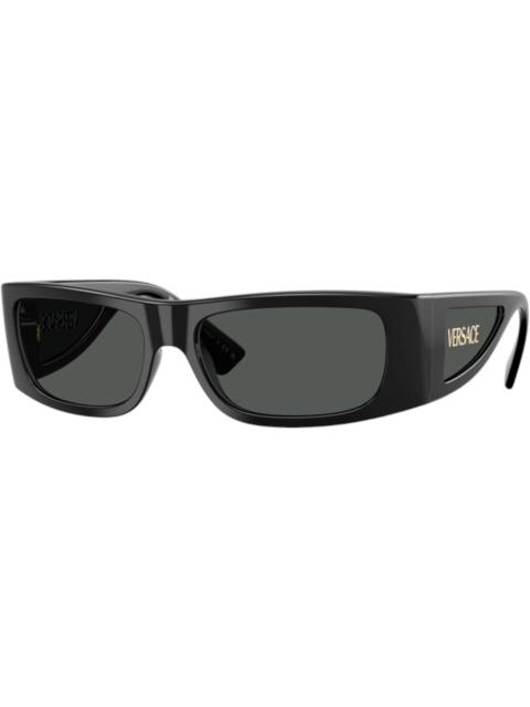 VERSACE Versace Rectangle Sunglasses Gray Black (VE4482 GB1/87)