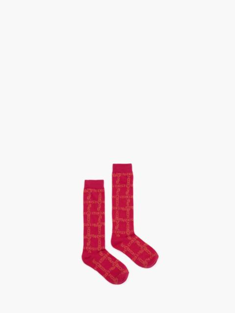 JW Anderson LOGO GRID LONG SOCKS