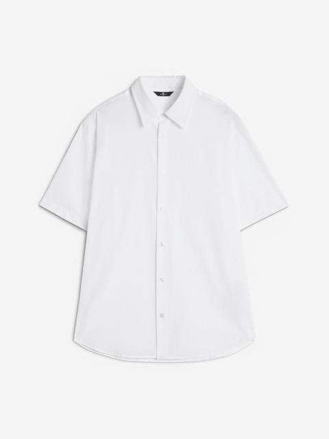 Short Sleeve Poplin Shirt in White