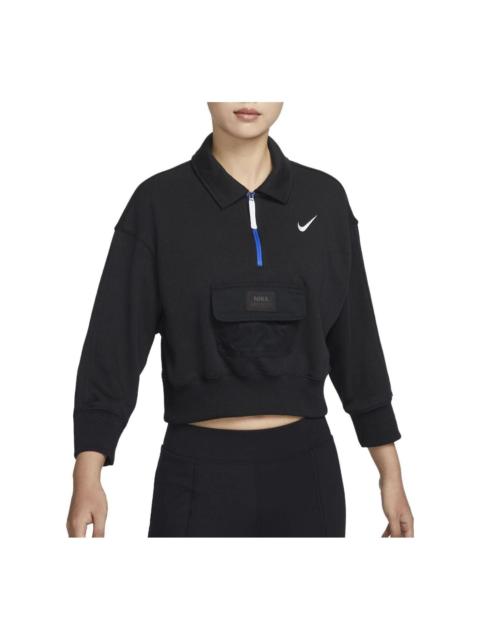 Nike (WMNS) Nike Sportswear City Utility French Terry Polo Jacket 'Black' DV8021-010