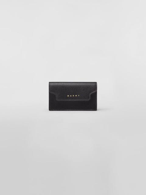 Marni BUSINESS CARD HOLDER IN BLACK SAFFIANO CALFSKIN