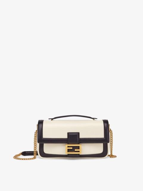 FENDI Black and white nappa leather bag