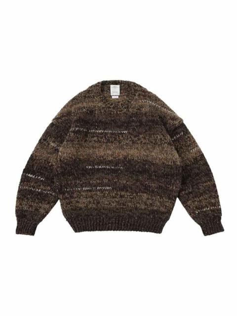AMPLUS CREW L/S GRADIENT HAND-KNIT BROWN