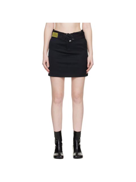 MM6 Maison Margiela Black Wool Miniskirt