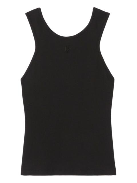 Claudie Pierlot embroidered-logo ribbed tank top