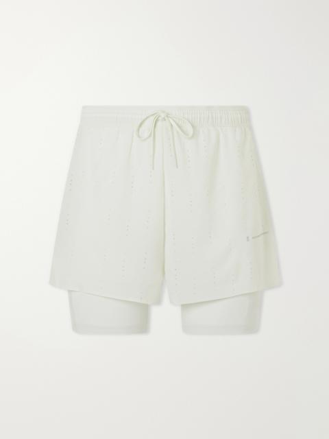 On Post Archive Faction Zero 2-in-1 Stretch-Jersey and Mesh Running Shorts