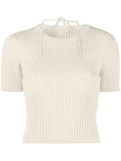 JACQUEMUS La maille Bikini cropped top
