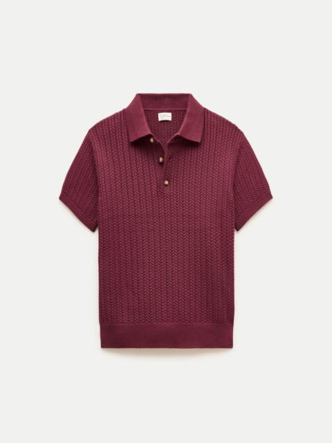 J.CREW Short-sleeve cable-knit cotton sweater-polo