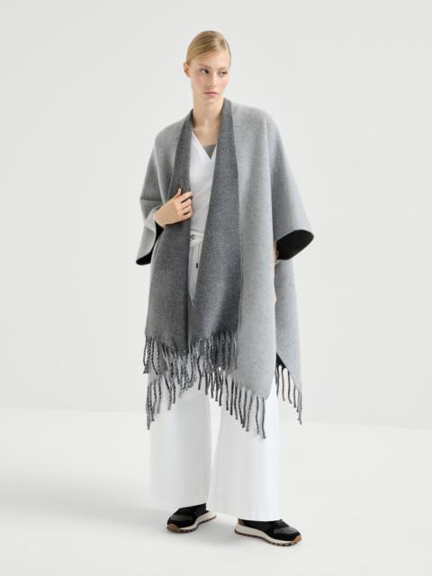 Brunello Cucinelli Wool and cashmere reversible double knit poncho