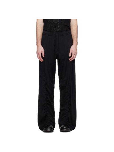 Julius Black Flare Wide Trousers