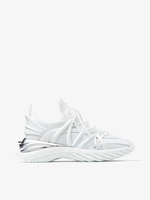 JIMMY CHOO Cosmos/F
White and Silver Leather and Neoprene Low-Top Trainers