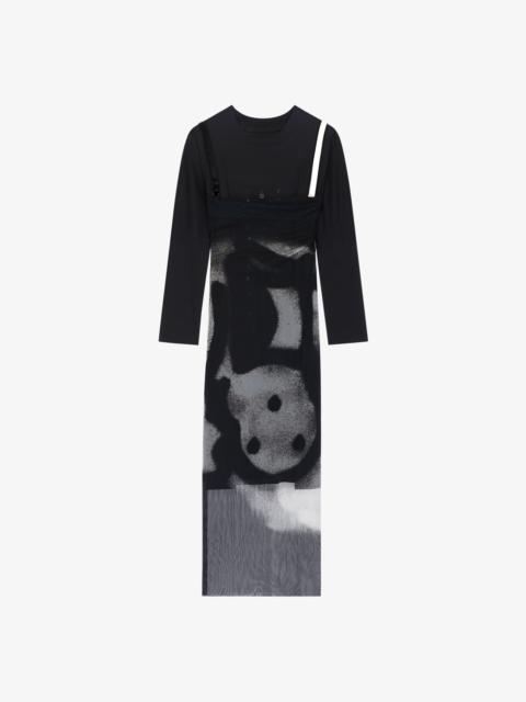 T-SHIRT DRESS WITH TAG EFFECT DOG PRINT