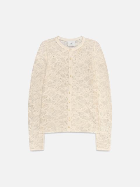 The Elder Statesman POINTELLE FITTED CARDIGAN
