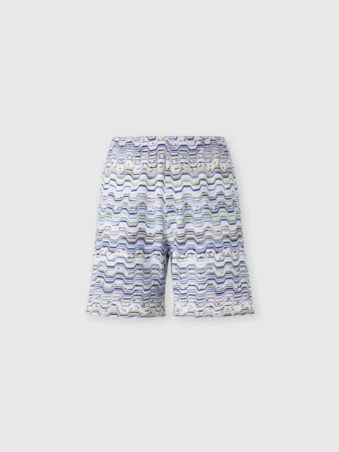 Missoni Cotton shorts with Raschel knit and Greek motif