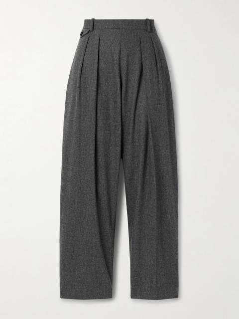 KHAITE Dugan Pleated Wool Tapered Pants