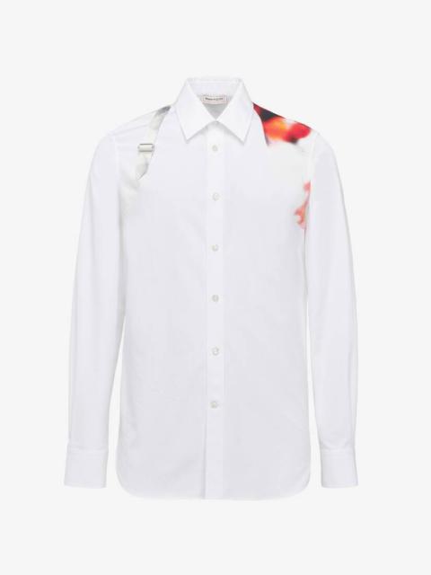 Alexander McQueen Men's Obscured Flower Harness Shirt in Optical White