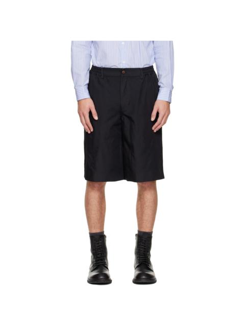 Comme des Garçons Homme Plus Black Polyester Twill Garment Dyed Shorts