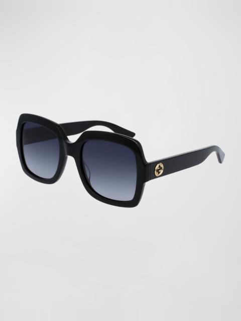 Classic Oversized Rectangular Sunglasses, Black