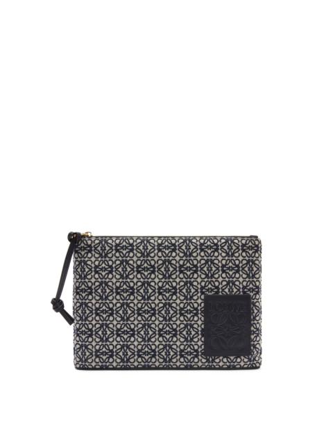 Loewe Oblong pouch in Anagram jacquard and calfskin