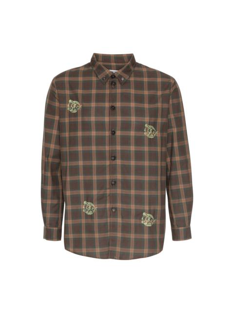 HENRIK VIBSKOV BLOCK SHIRT - BROWN COTTON CHECKS