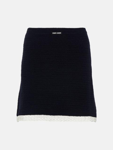 Miu Miu Cotton blend crochet miniskirt