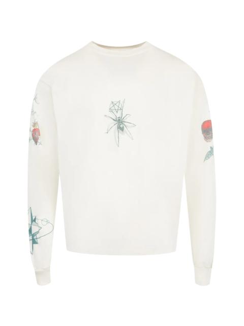 SAINT M×××××× Dr. Woo Tattoo Long-Sleeve Tee "White" SM HR1 0000 C29