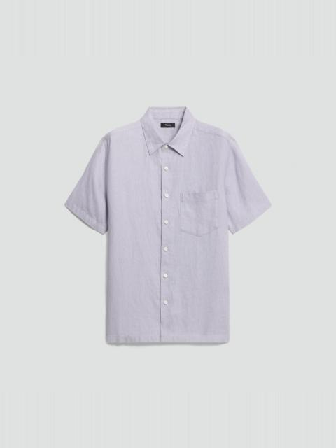 Theory Irving Short-Sleeve Shirt in Relaxed Linen