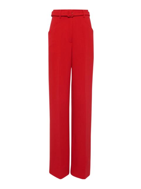 GABRIELA HEARST Norman Wide-leg Pant in Scarlet Red Virgin Wool Crepe