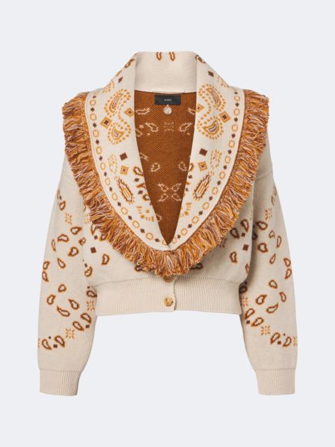 Alanui Bandana jacquard wool and cashmere cardigan