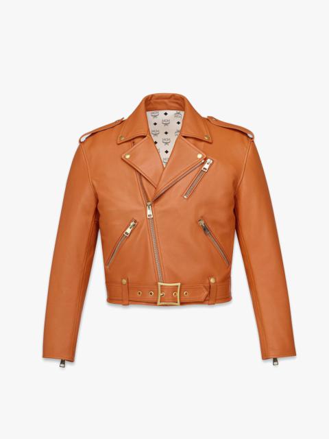 MCM Cropped Rider Jacket in Lamb Leather