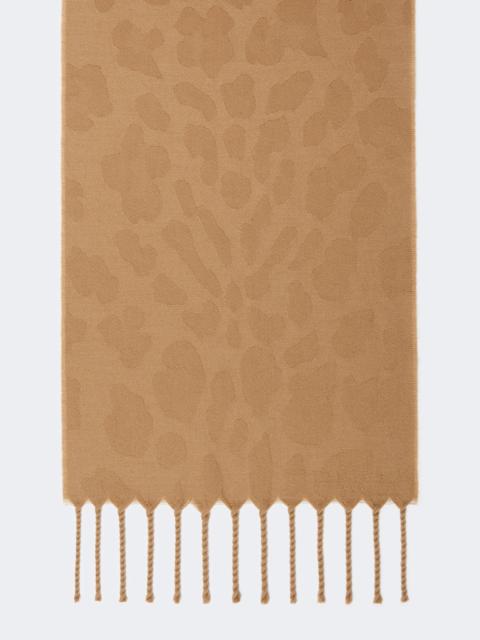 Jacquard wool stole - BEIGE