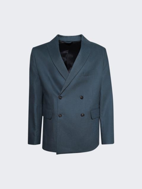BODE Lightweight Double-breasted Suit Jacket Teal