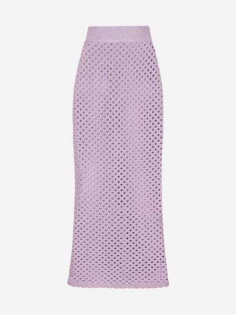 Dolce & Gabbana Long crochet pencil skirt