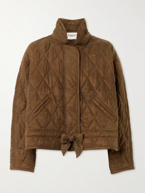 Isabel Marant Étoile Zakiane Tie-detailed Quilted Canvas Jacket