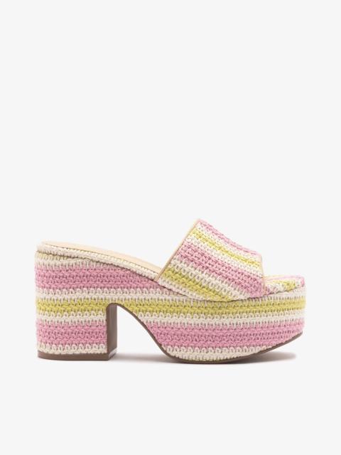 Larroudé Miso Crochet Mule Striped Multicolor