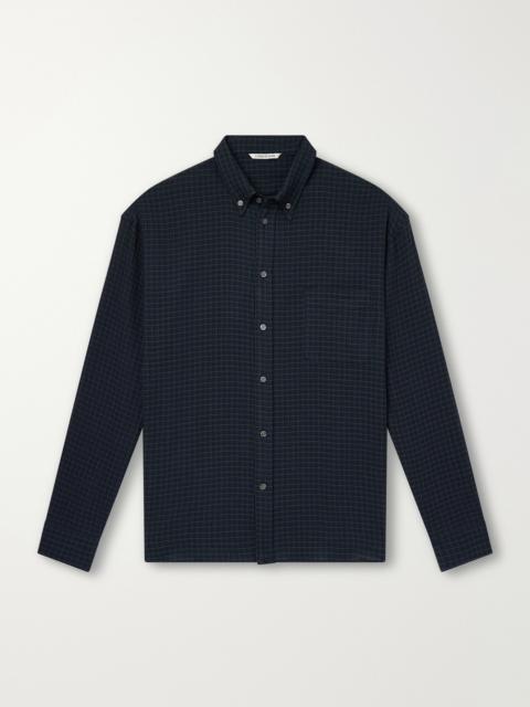 A KIND OF GUISE Banita Button-Down Collar Checked Organic Cotton-Seersucker Shirt