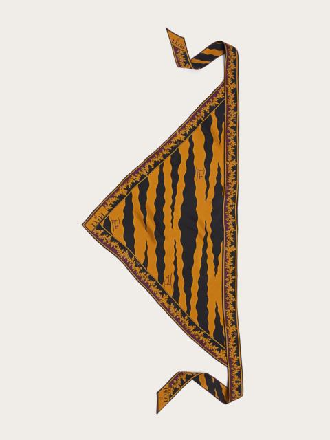 PUCCI FIAMME PRINT SILK TRIANGLE SCARF