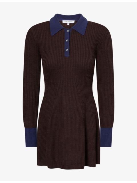 GOOD AMERICAN The Knitted Polo Wool Mini Dress