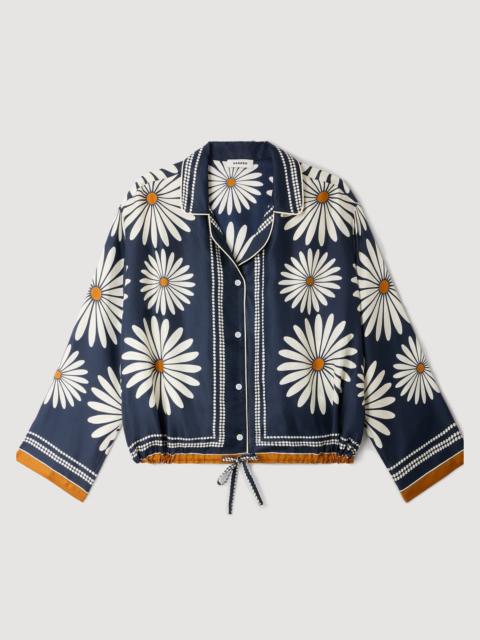 Sandro FLORAL PRINT SILK SHIRT