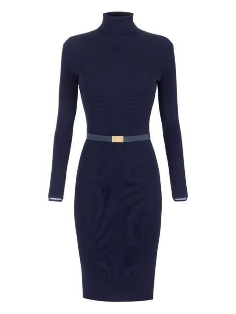 ELISABETTA FRANCHI ribbed long-sleeve mini dress