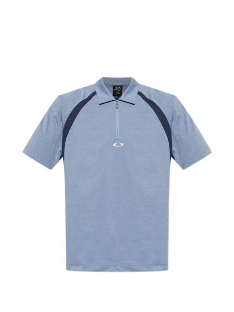OAKLEY zip detail colour-block polo shirt