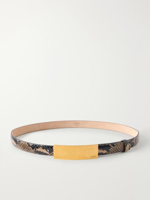 KHAITE Berlin Snake-effect Leather Belt