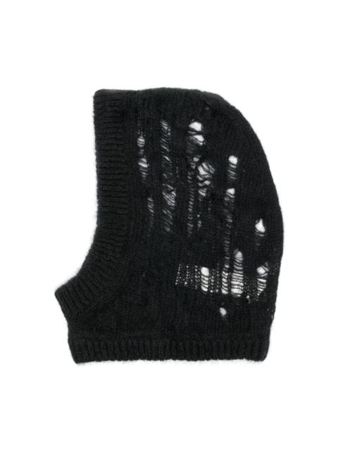 Rick Owens distressed knit balaclava