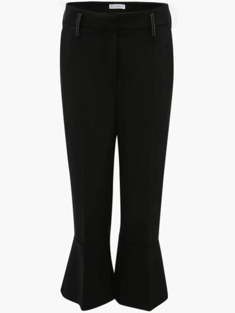 CROPPED SLIM FLARE TROUSERS