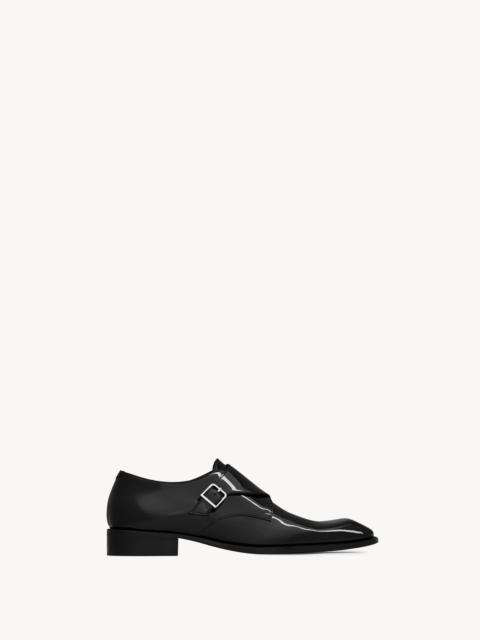 SAINT LAURENT CONNOR MONK STRAPS IN PATENT LEATHER