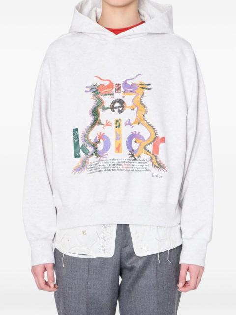 Kolor dragon-print hoodie