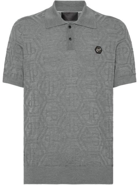 PHILIPP PLEIN monogram-jacquard polo shirt